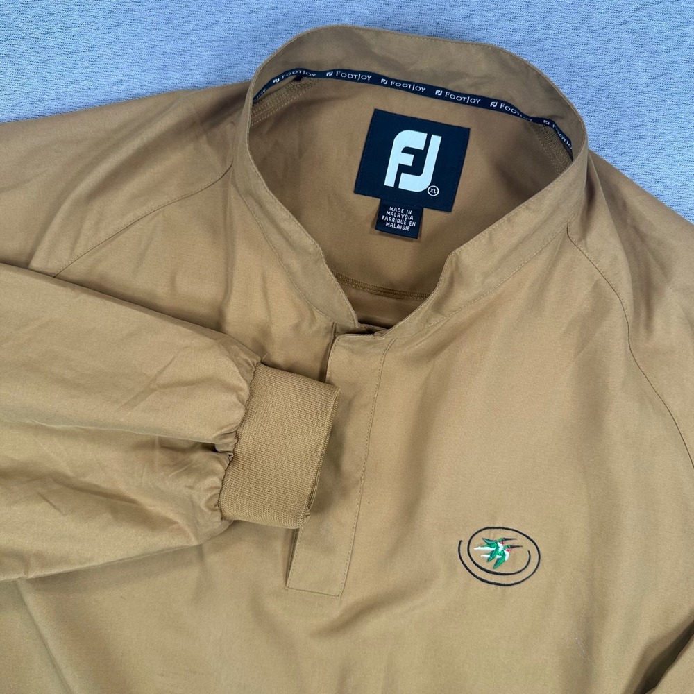 FootJoy Windshirt Pullover Shirt Mens XL Brown Golf‎ Hummingbird Logo Acushnet